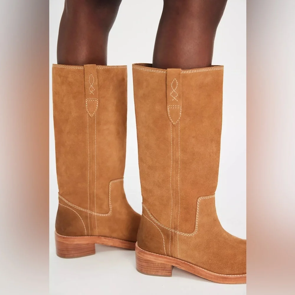 FREE PEOPLE Blaze Pull On Boots in Toffee Suede - Picture 4 of 14